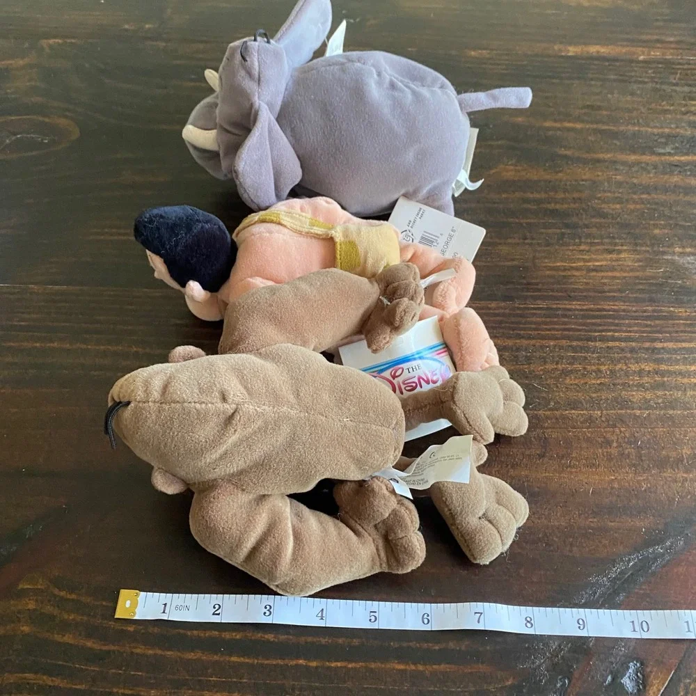 Disney Store George of the Jungle‎ Plush Set George Ape Shep Bean Bag 8